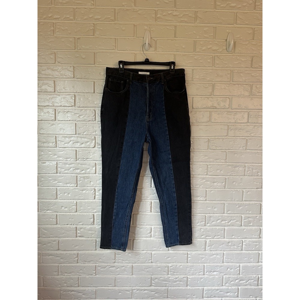 Women's Pacsun Eco Colorblock Ultra High Rise Slim Fit Jeans Size 31 Blue/Black